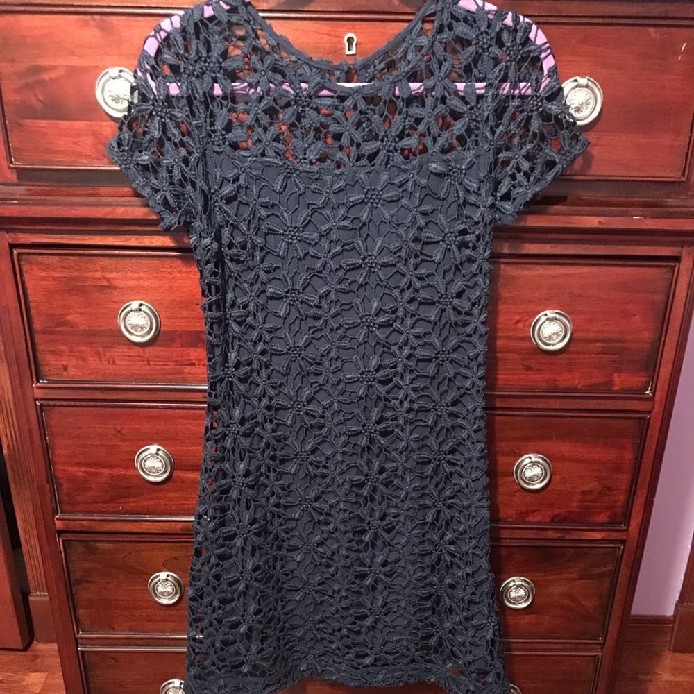 Navy blue floral dress!